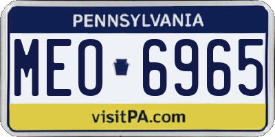 PA license plate MEO6965