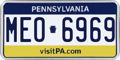 PA license plate MEO6969