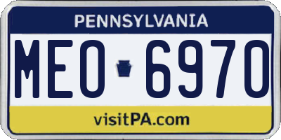 PA license plate MEO6970