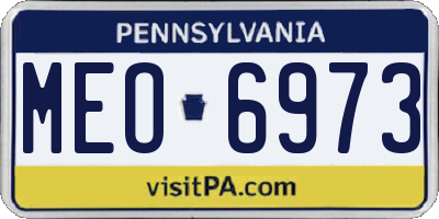 PA license plate MEO6973