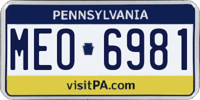 PA license plate MEO6981