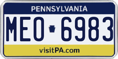 PA license plate MEO6983