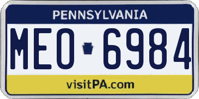PA license plate MEO6984