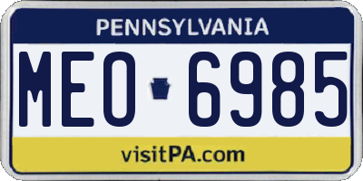 PA license plate MEO6985