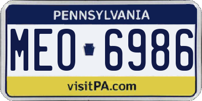 PA license plate MEO6986