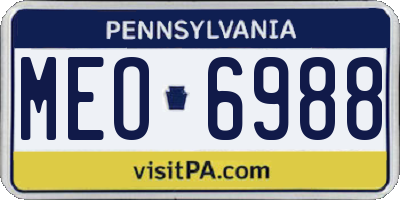 PA license plate MEO6988