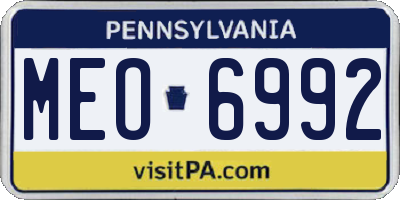 PA license plate MEO6992