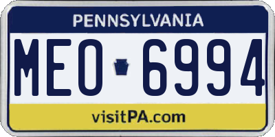 PA license plate MEO6994