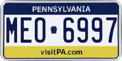 PA license plate MEO6997