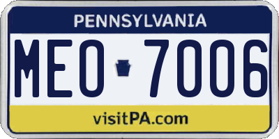 PA license plate MEO7006