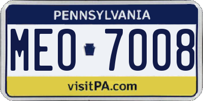 PA license plate MEO7008