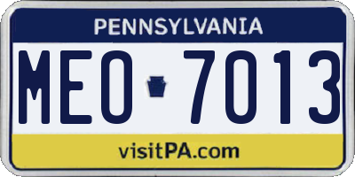 PA license plate MEO7013