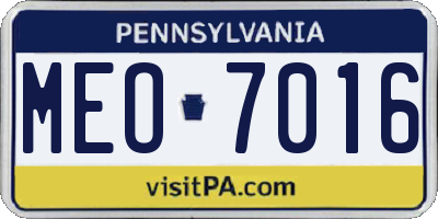 PA license plate MEO7016