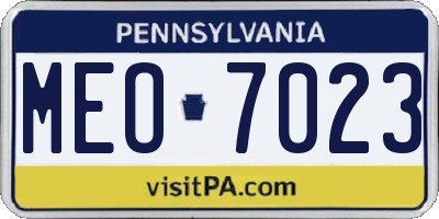 PA license plate MEO7023
