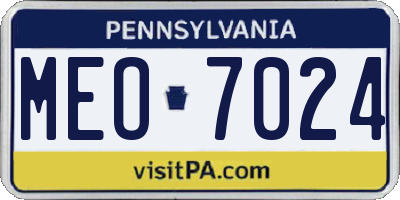 PA license plate MEO7024