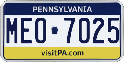 PA license plate MEO7025