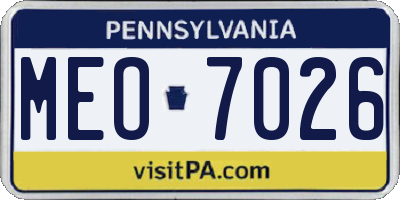 PA license plate MEO7026