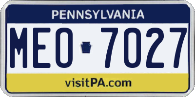 PA license plate MEO7027