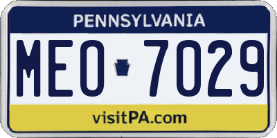 PA license plate MEO7029