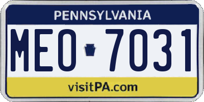 PA license plate MEO7031