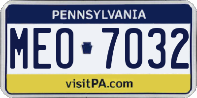 PA license plate MEO7032