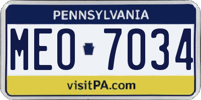 PA license plate MEO7034