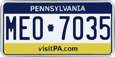 PA license plate MEO7035