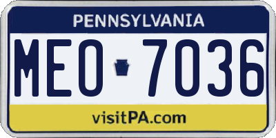 PA license plate MEO7036