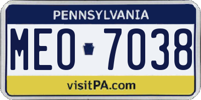 PA license plate MEO7038