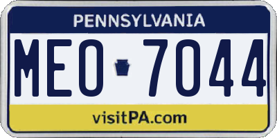 PA license plate MEO7044
