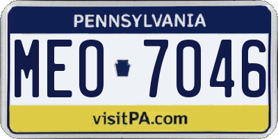PA license plate MEO7046
