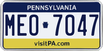 PA license plate MEO7047