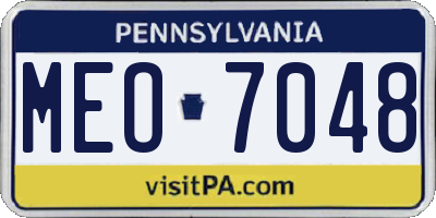 PA license plate MEO7048