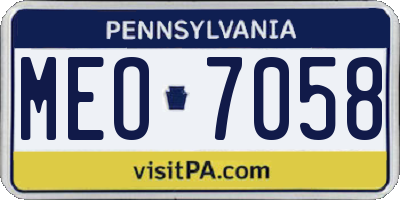PA license plate MEO7058