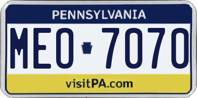 PA license plate MEO7070
