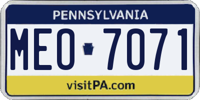 PA license plate MEO7071