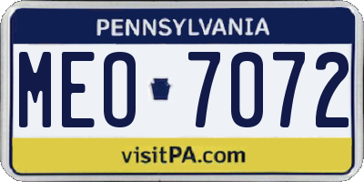 PA license plate MEO7072