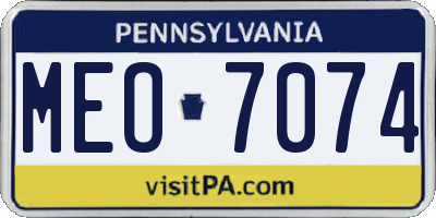 PA license plate MEO7074