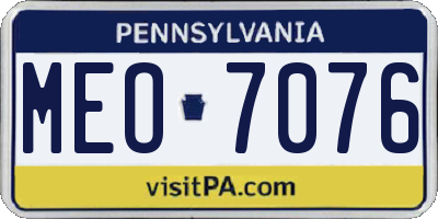 PA license plate MEO7076