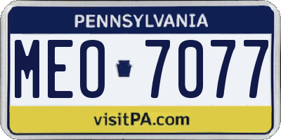 PA license plate MEO7077