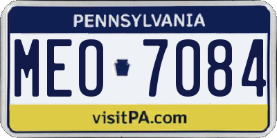 PA license plate MEO7084
