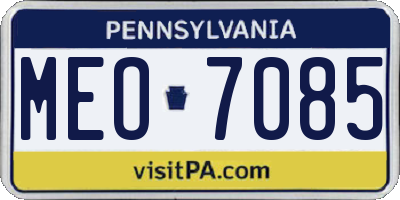 PA license plate MEO7085