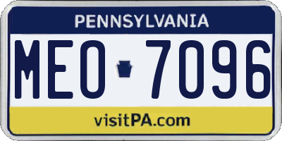 PA license plate MEO7096