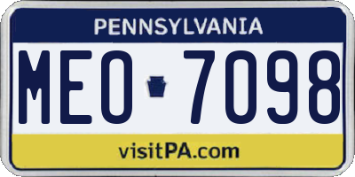 PA license plate MEO7098