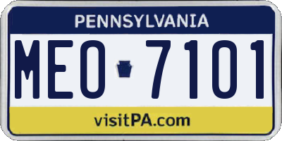PA license plate MEO7101