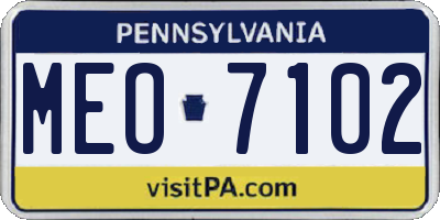 PA license plate MEO7102
