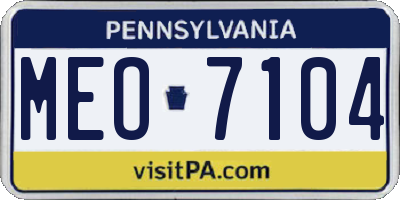 PA license plate MEO7104