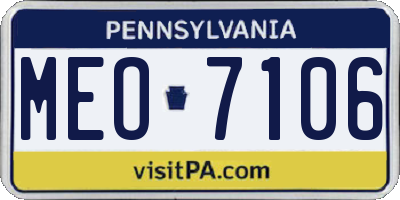 PA license plate MEO7106