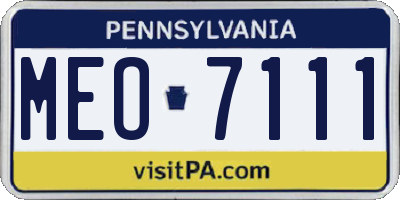 PA license plate MEO7111