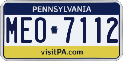 PA license plate MEO7112
